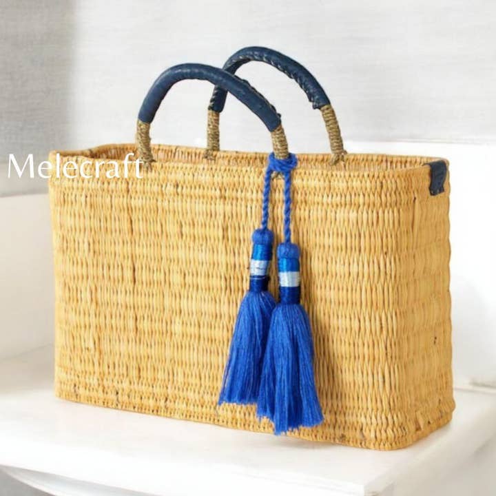 Palm Leaf Crafted Storage Baskets – Woven from Market Reed for wholesale by Melecraft