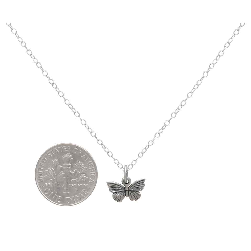 Nina Designs - Wholesale Pendant/Charm Necklace - Sterling Silver Small Butterfly Necklace2