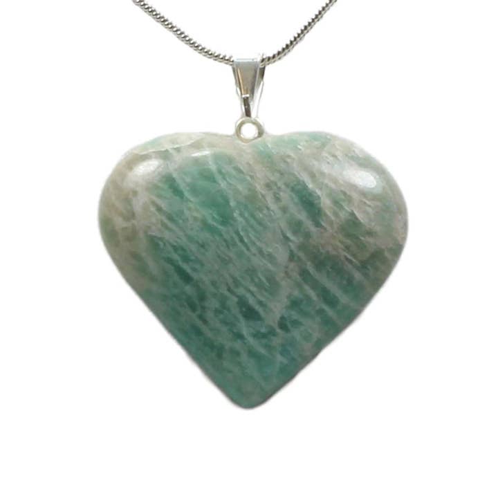 Pingente Coração Amazonite com Corrente por atacado de The Psychic Tree