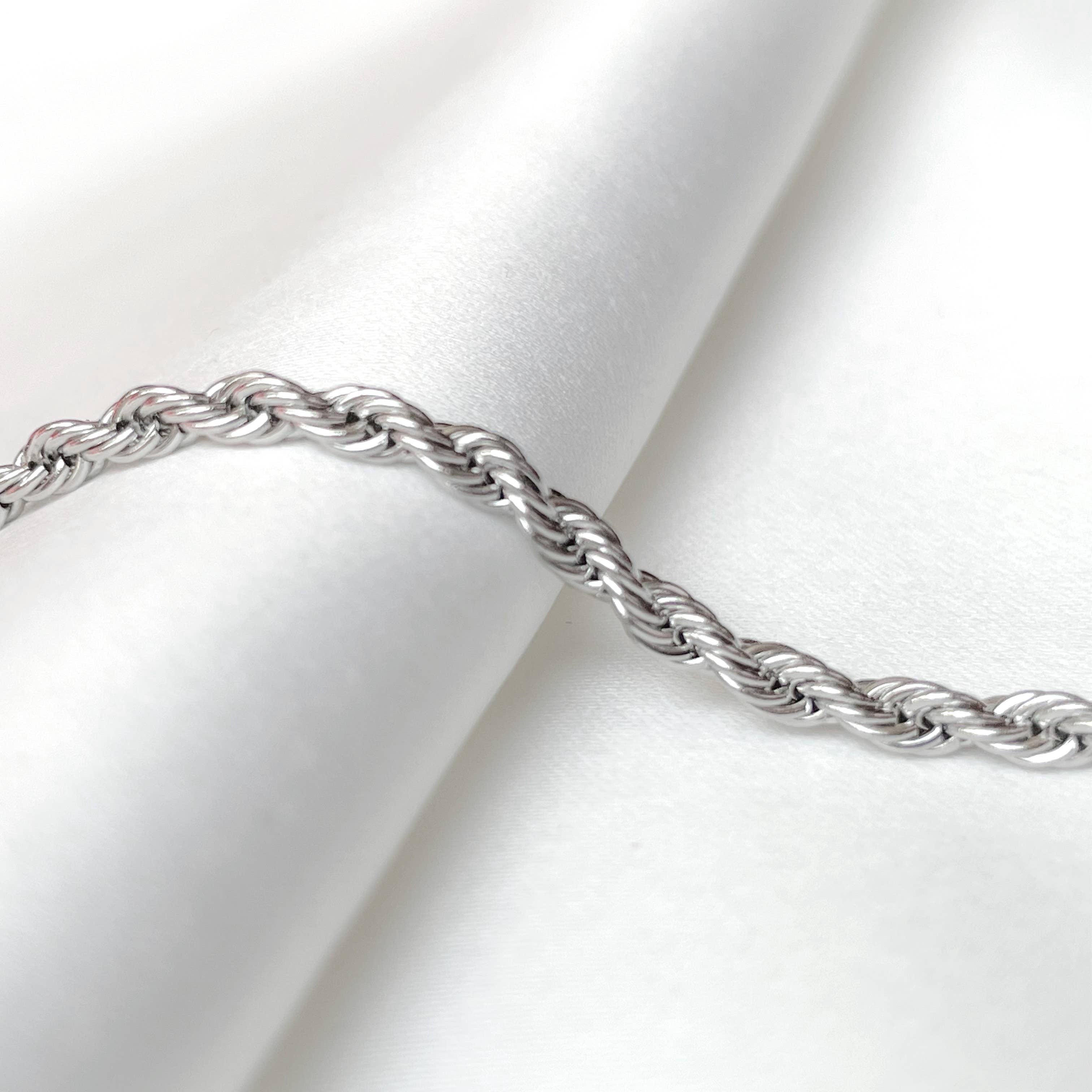 Blueyejewelry - Wholesale Link & Chain Bracelet - Rope Chain Bracelet - 2.5 MM Twisted Chain Bracelet 4