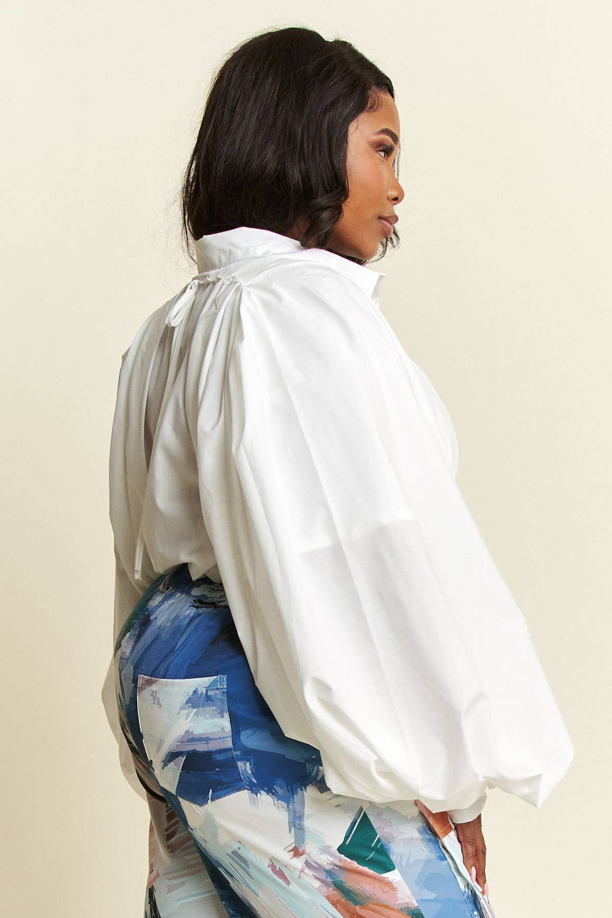 Namatt Design - Wholesale Button Down Shirt - Women's - Plus Short Sleeve Shirt with Detachable Long Sleeves3