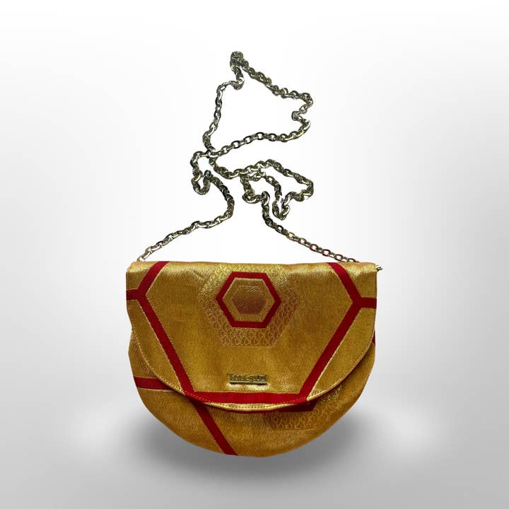 Red and Gold Kikkou Card Purse for wholesale by Koi Girl