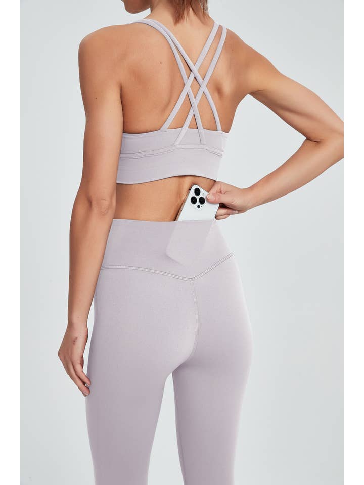 91thelabel - Wholesale Activewear Set - Women's - Isabella Strappy Back Sports Bra & Legging Activewear Set 11