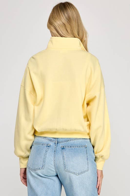 Vanilla Monkey - Vente Sweat-shirt – femme - Sweatshirt en polaire confortable à demi-fermeture éclair10