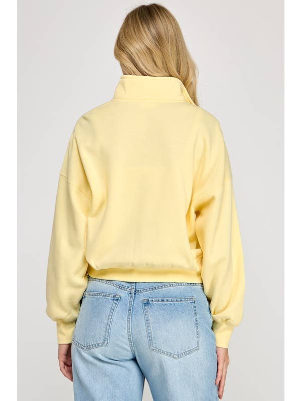 Vanilla Monkey - Vente Sweat-shirt – femme - Sweatshirt en polaire confortable à demi-fermeture éclair4