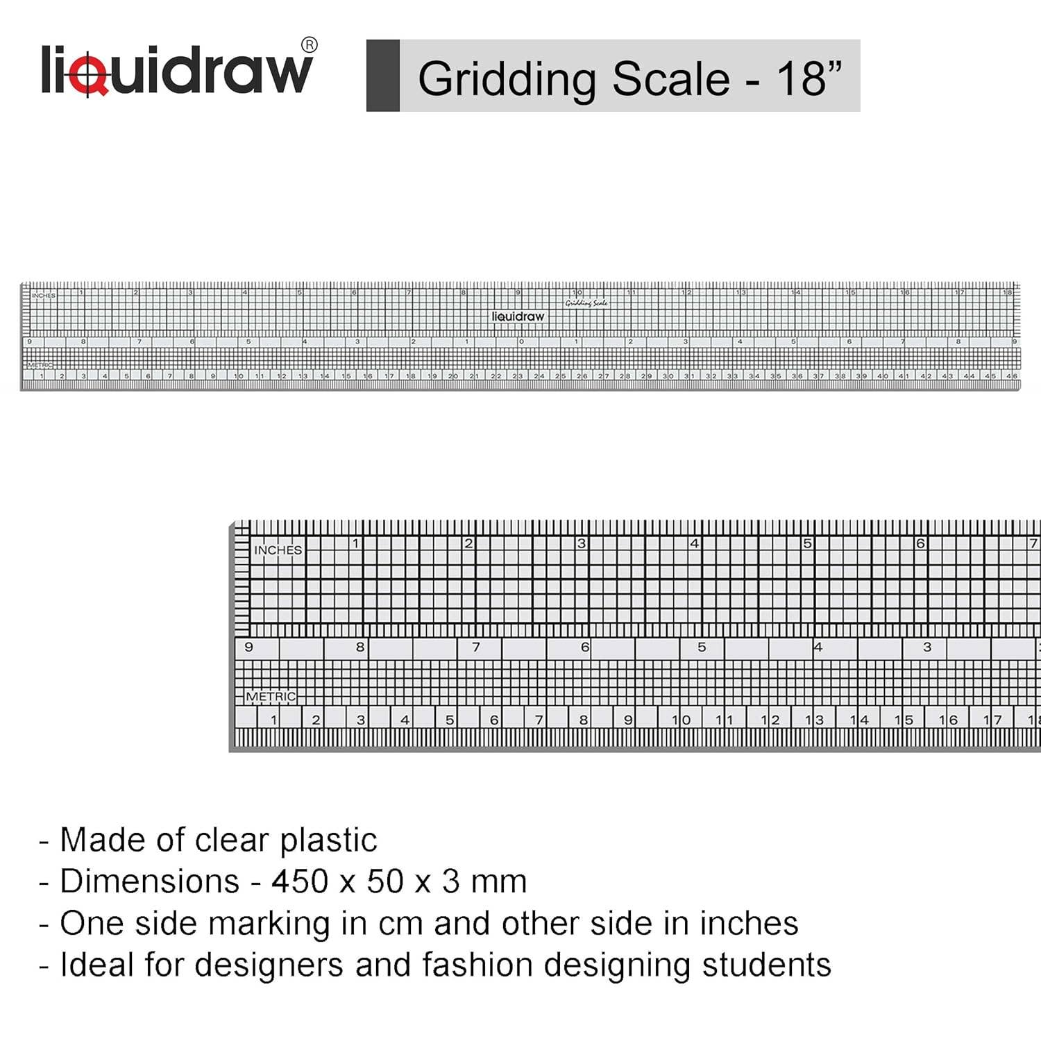 Liquidraw - Wholesale Craft Tool - Liquidraw Pattern Maker & Grading Ruler Set For Pattern Marking | Multipurpose Imperial & Metric Tool for Cutting | Quilting Sewing Ruler For Dressmaking | Ideal for Sewing & Fashion Design2