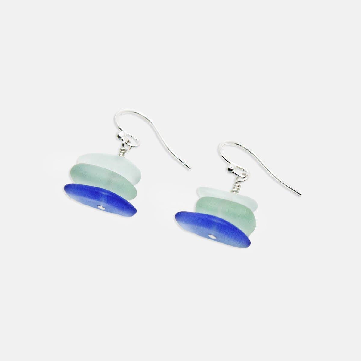 Stefanie Wolf Designs - Wholesale Dangle Earrings - Cobalt Seaglass Stack Earrings0