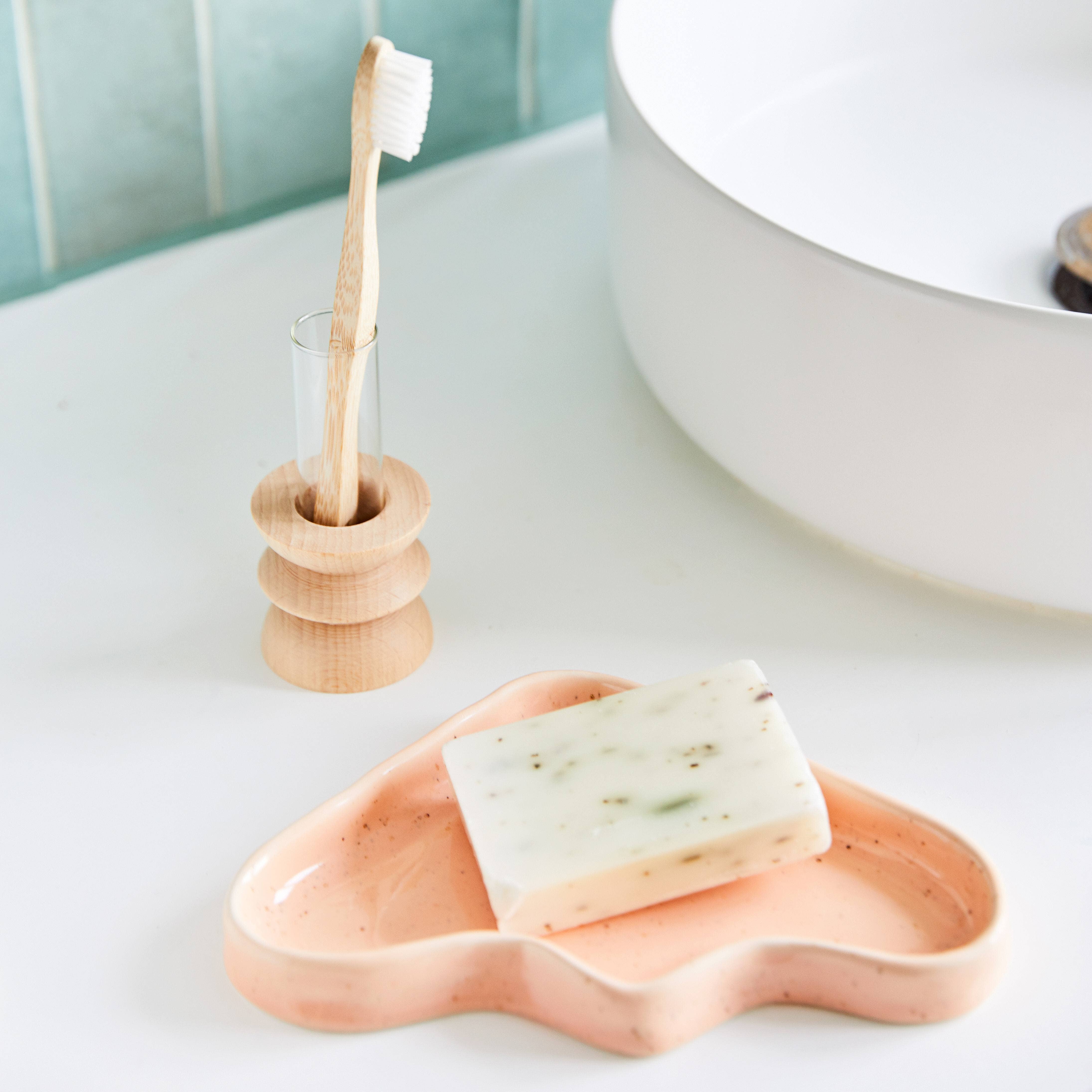 5mm Paper - Vendita all'ingrosso Vassoi decorativi - Vassoio Wave in ceramica - Triangle Peach3