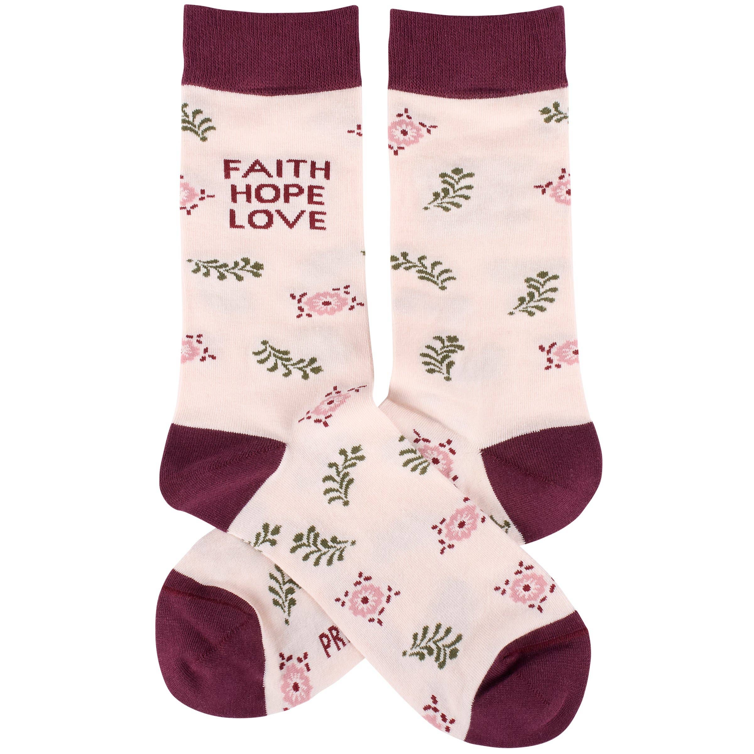 Primitives by Kathy - Wholesale Socks - Unisex - Faith Hope Love Socks1