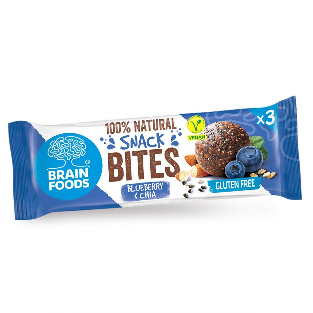 Brain Foods - Wholesale Snack Bar - Snack Bites - Blueberry and Chia1