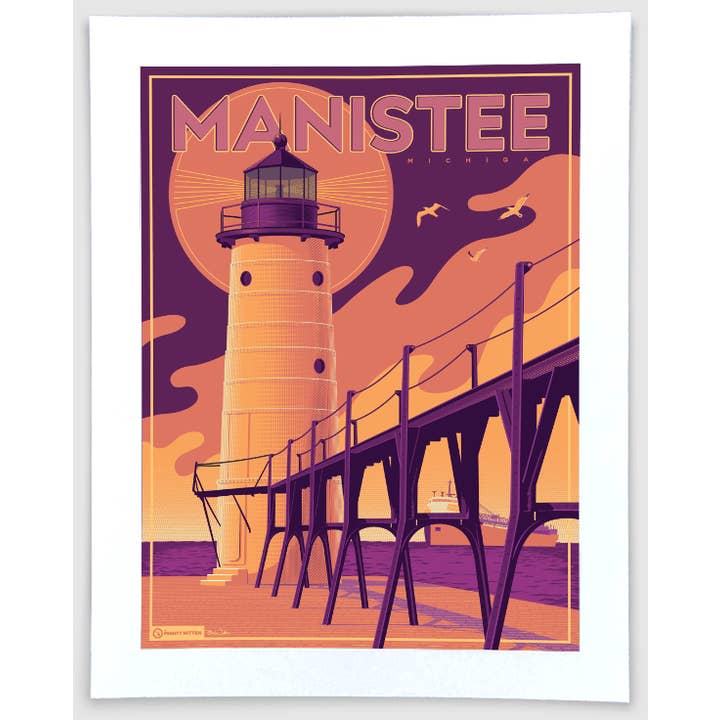 The Mighty Mitten - Wholesale Art Print - Manistee - Michigan Travel Art Print1