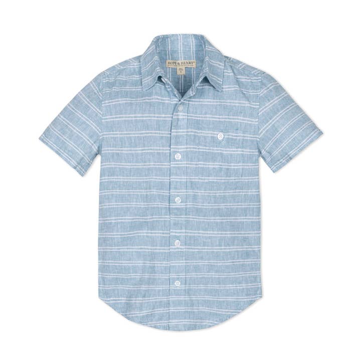 Chemise boutonnée à manches courtes en lin pour la vente par Hope and Henry