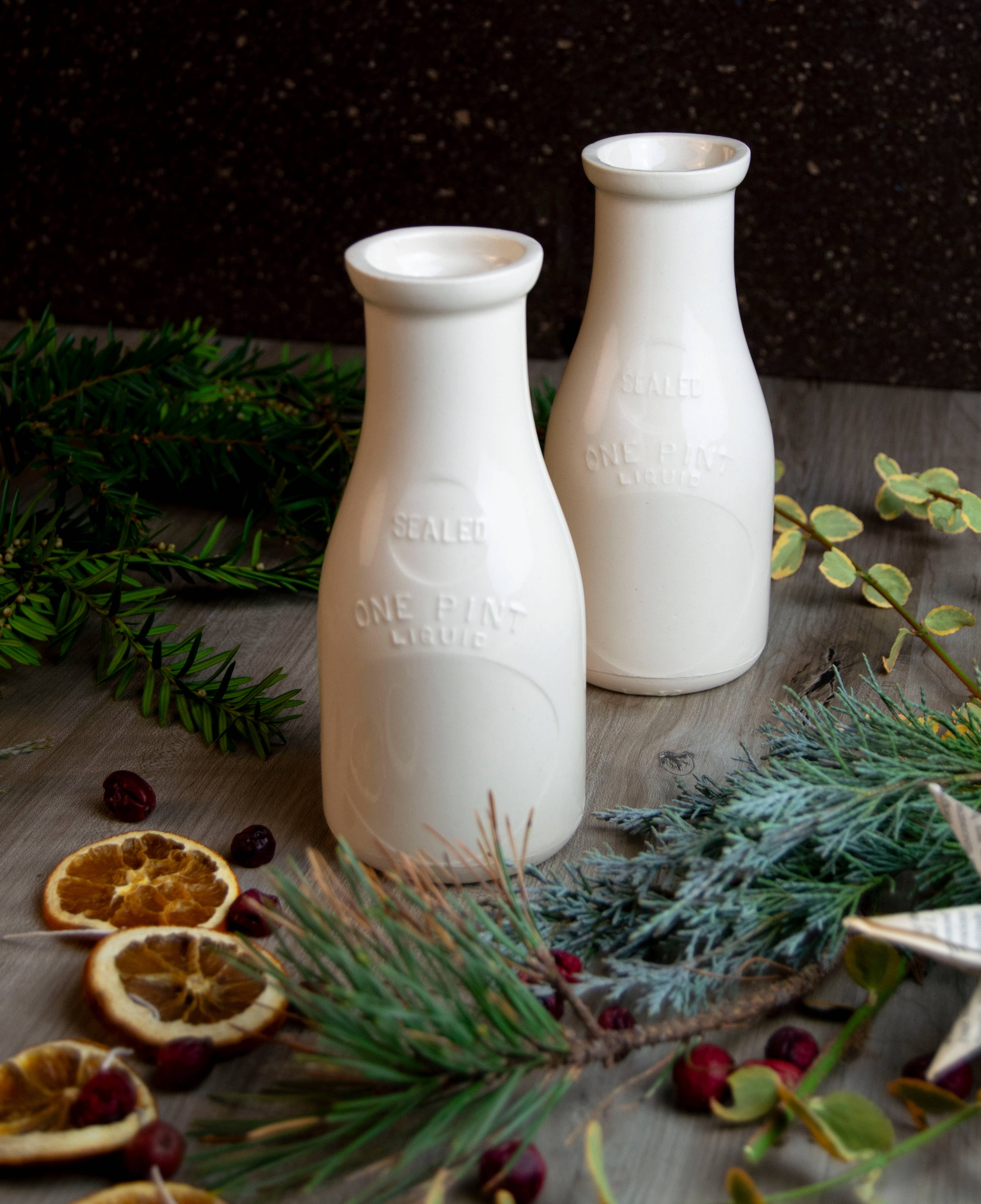 Cōppa Cōllaborative LLC - Wholesale Vase - Ceramic Milk Bottle Vase, Decorative Vase2