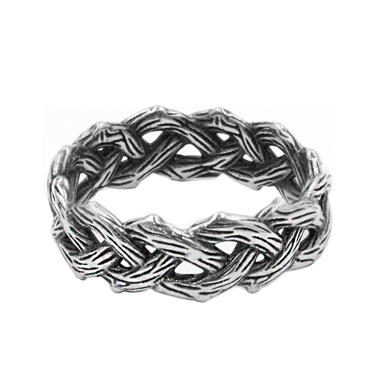 Awaken - Vente Anneau/bague à empiler - Bague tissée argentée A-626-400