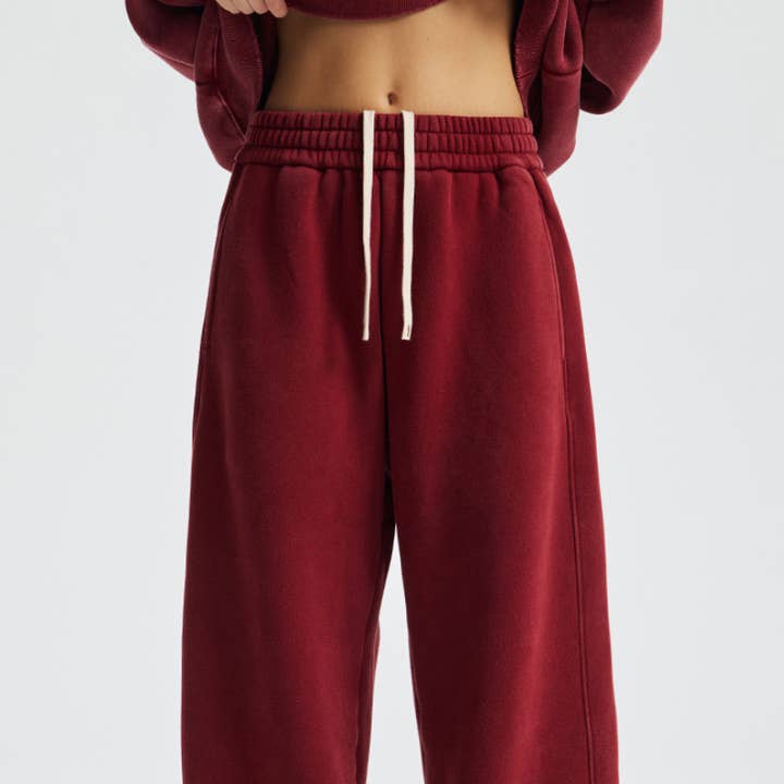 Pantalones de chándal gruesos de aspecto desgastado con forro polar. para venta al por mayor de Sodalemon