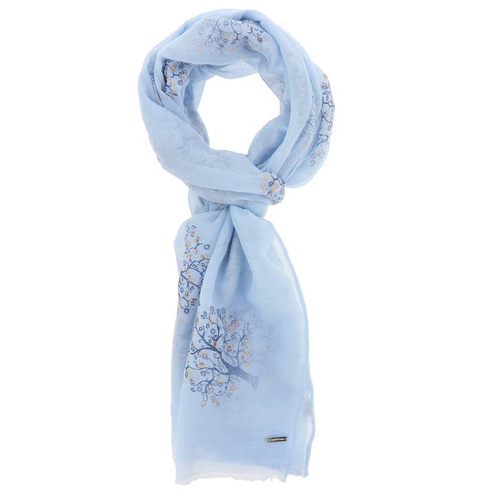 Joe Davies - Wholesale Scarf - Women's - Majestic Tree Gold Glitter Scarf