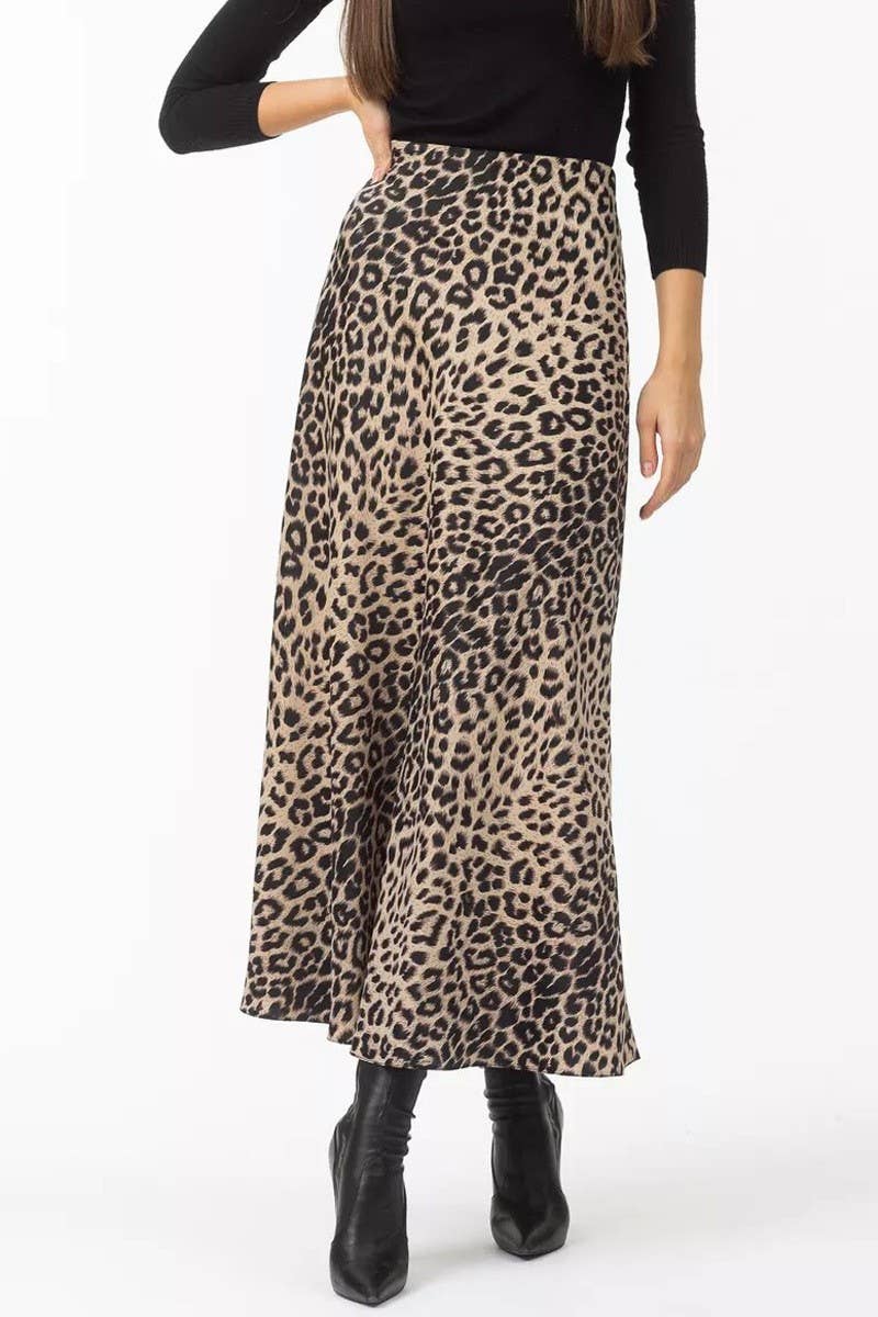 NINEXIS - Wholesale Skirt - Women's - CWBLS00717_LEOPARD PRINT SATIN HIGH WAIST MAXI SKIRT2