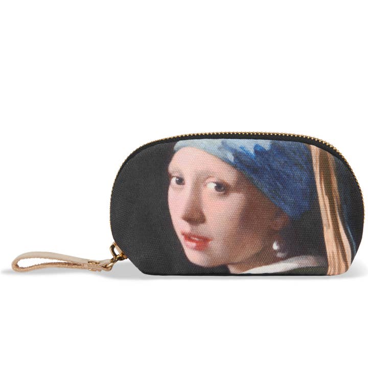 Lille makeup-pung i nylon og fløjl med Girl with a Pearl Earring-print for engroshandel hos BIEN moves