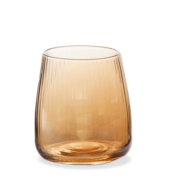 gold Chelsea Iridescent Optic Stemless Wine Glass Amber for wholesale on Faire