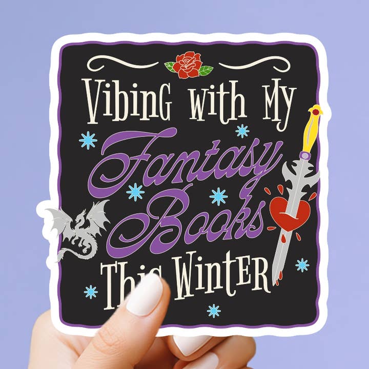 Vibing with Fantasy Books Vinyl Sticker for wholesale by Market by Mari