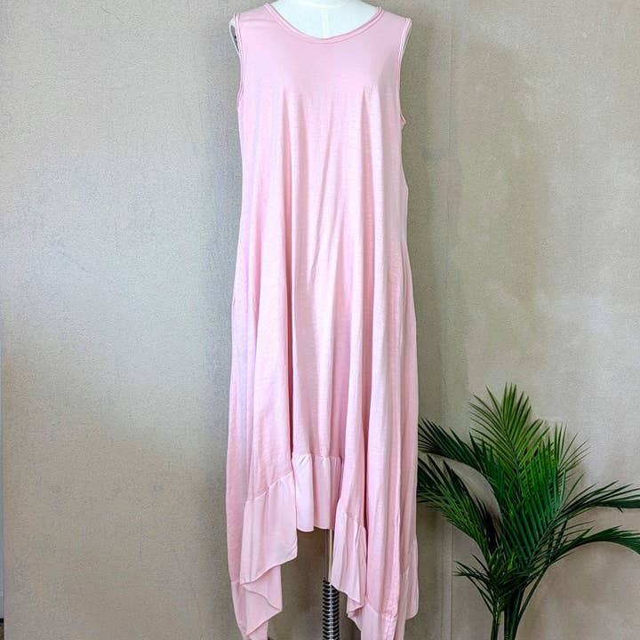 Jersey sommerkjole med tilspidset kant og lommer (M-L) for engroshandel hos Tempest Designs