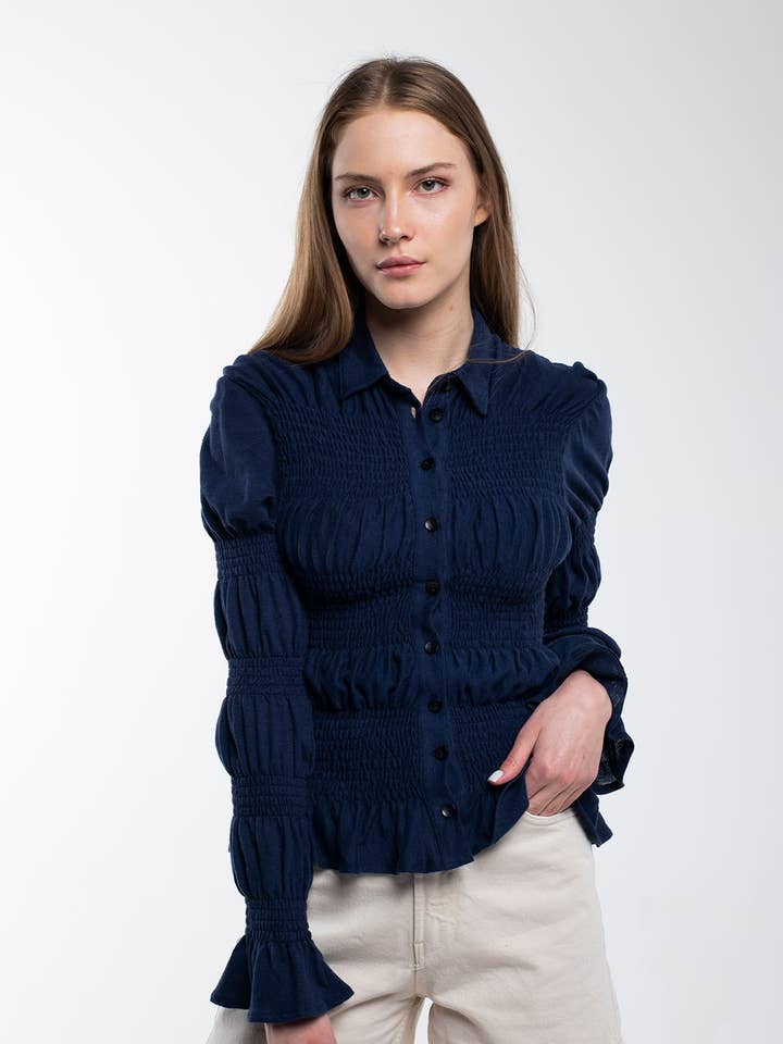 Shirt met ruches voor wholesale door Bee & Alpaca