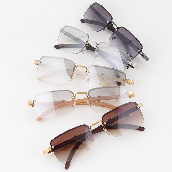 Mix Color Rimless Pillar Sunglasses for wholesale on Faire