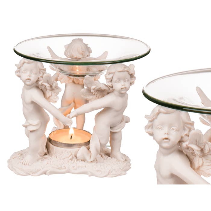Out of the blue KG – wholesale Oil warmer – Polyresin oil burner, with glass bowl,