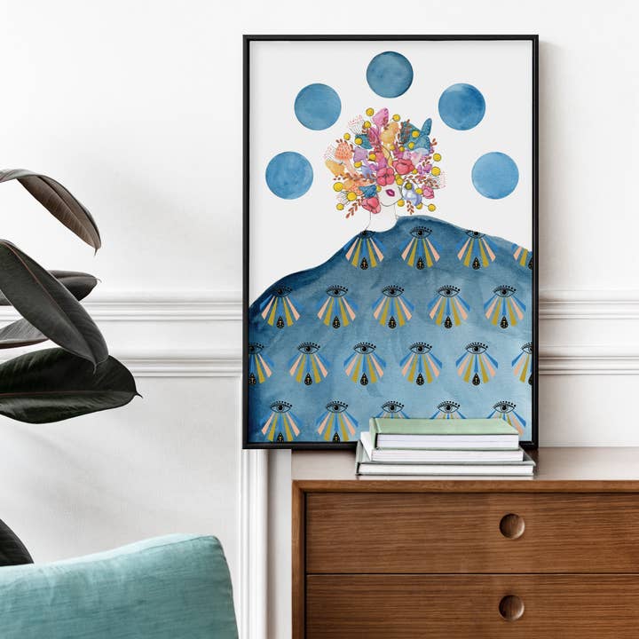 Fungi Head' Botanical and Mushroom Fine Art Print for wholesale by The Rising Space