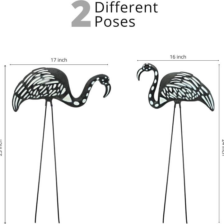 4E's Novelty - Vente Bibelots/décorations d'extérieur - Ensemble de décorations 4E's Skeleton Flamingo Yard - 2 grands zombies 5