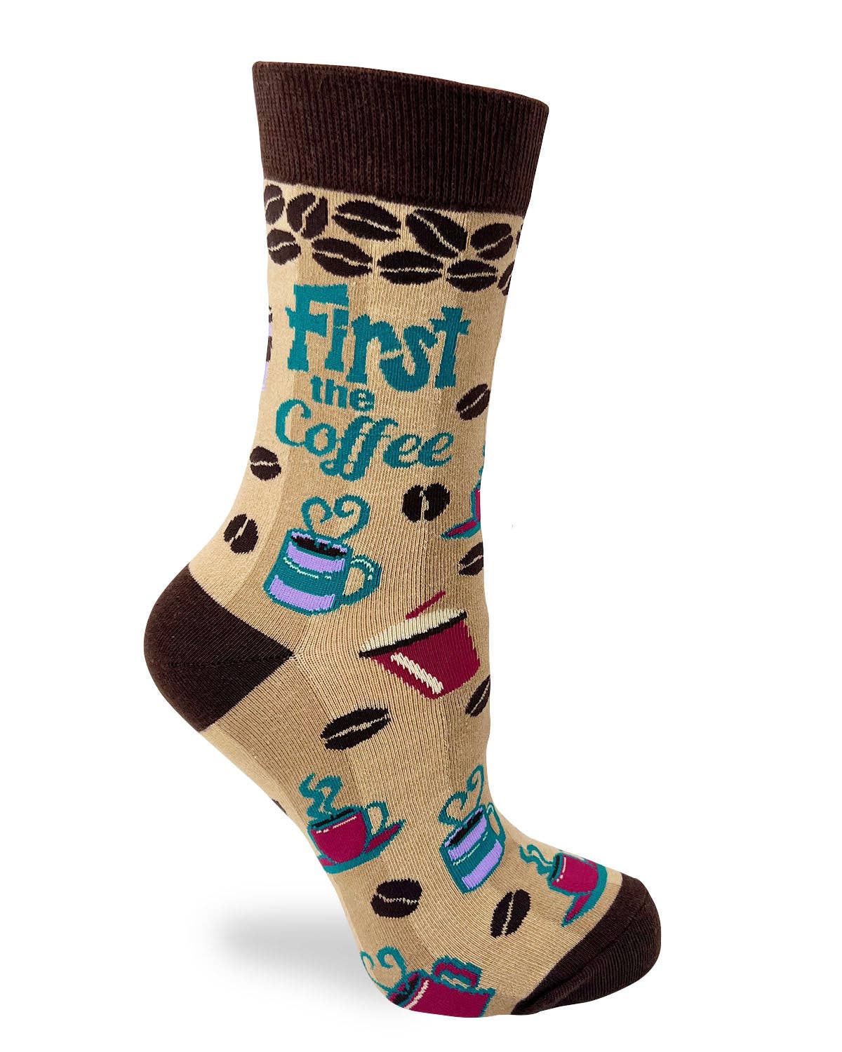 Fabdaz - Wholesale Socks - Women's - First the Coffee Then the Things Women's Crew Socks1