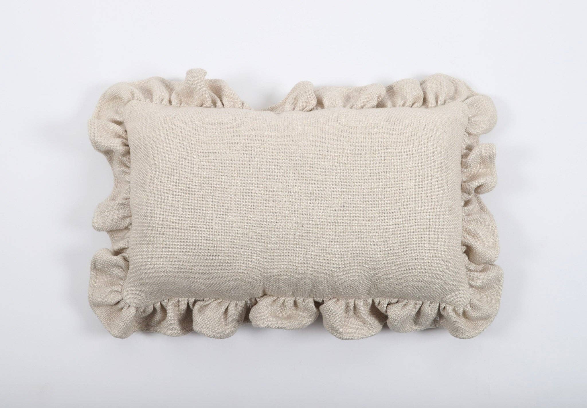 Co.House Designs - Wholesale Lumbar Pillow - Luxe Linen Ruffle Pillow0