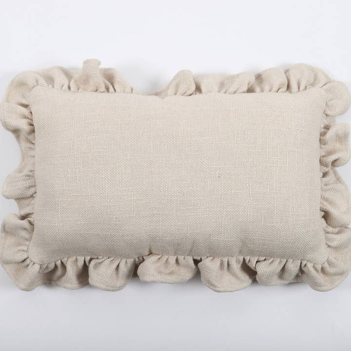 Co.House Designs - Wholesale Lumbar Pillow - Luxe Linen Ruffle Pillow
