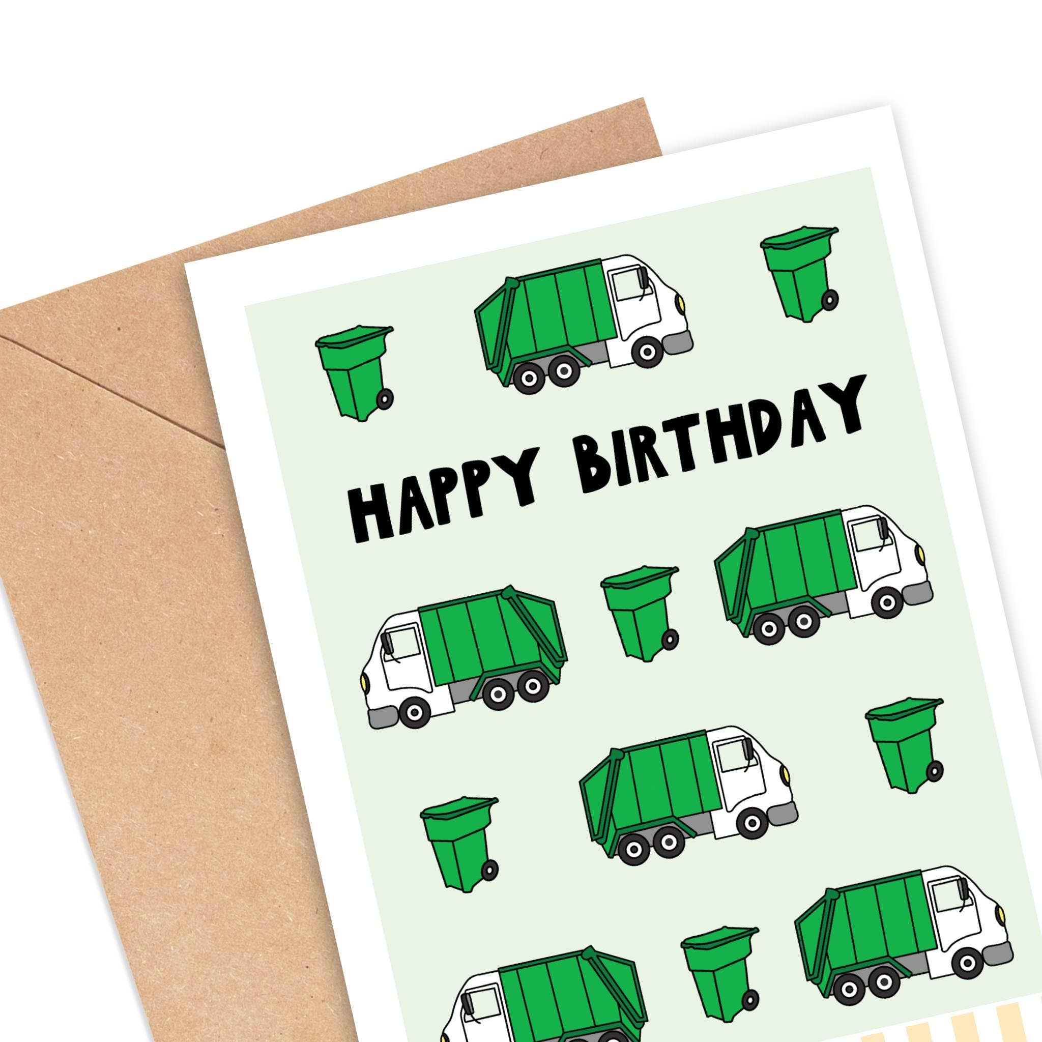 Simply Happy Paper - Wholesale Birthday Card - Garbage Truck Birthday Card1