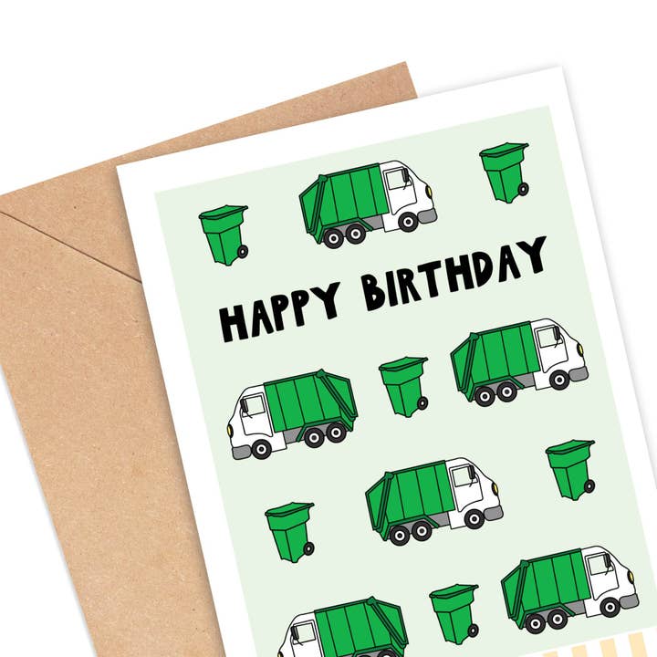 Simply Happy Paper - Wholesale Birthday Card - Garbage Truck Birthday Card1