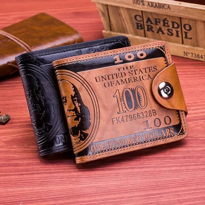 Magnifique Hearts - Wholesale Wallet - Men's - Men's US Dollar Bill Leather Bifold Wallet