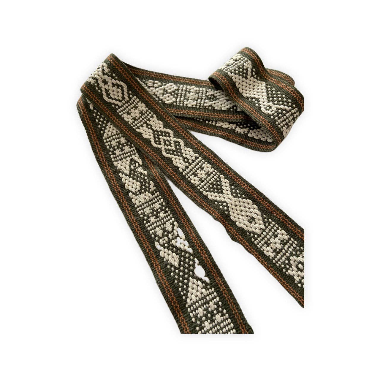 Gracias MX – wholesale Belt – Women's – Hand woven belt in olive, ochre and natural shades1