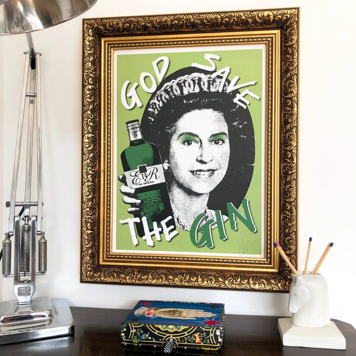 God Save the Gin ondertekende print voor wholesale door Samantha Morris