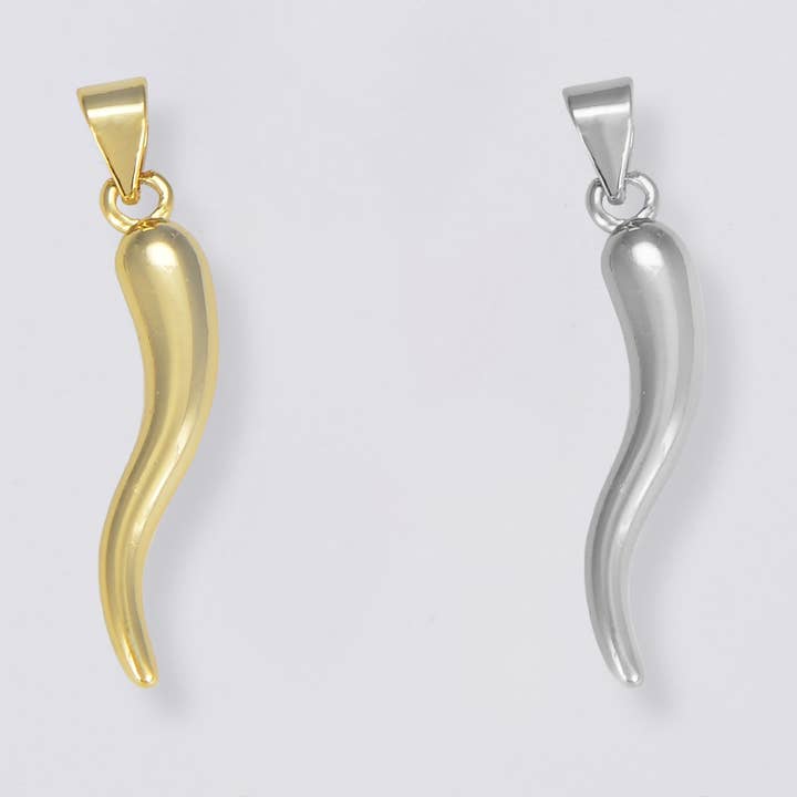 Beads Creation - Wholesale Individual Charm/Pendant - Gold Filled Italian Cornicello Horn Charm Pendant0