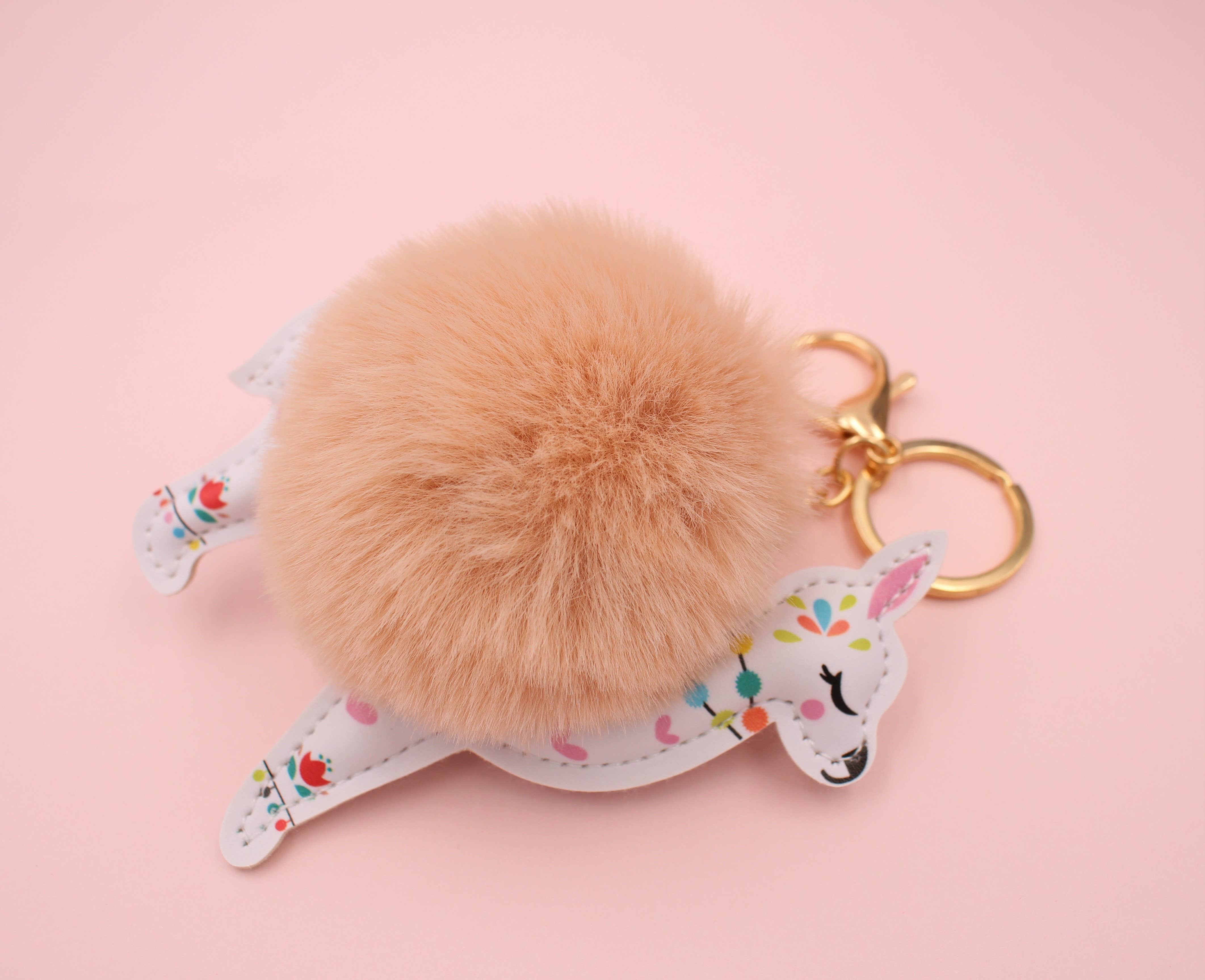 Real Sic - Wholesale Keychain - Unisex - Cute Animal Fuzzy Charm Pom Pom Keychain - Alpaca7