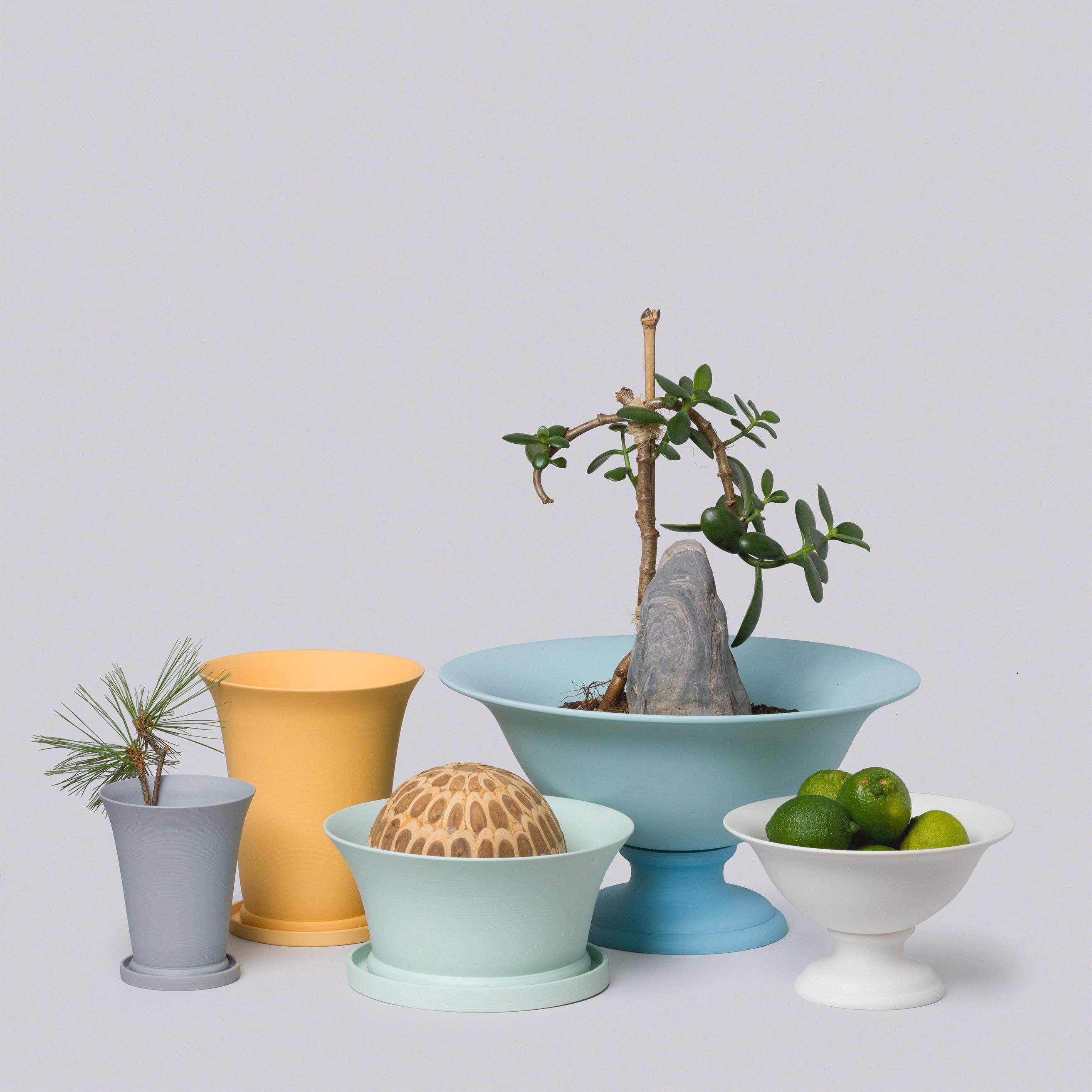 Middle Kingdom - Wholesale Plant Pot - Matte Porcelain Footed Vaso - Denim4