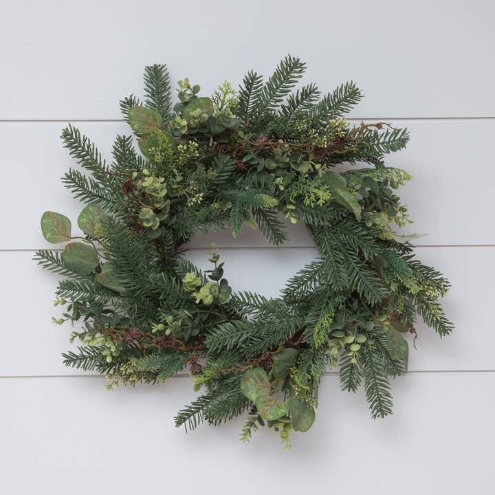 Audrey's Home & Gift - Wholesale Wreath - Wreath - Mixed Winter Greens (PC)