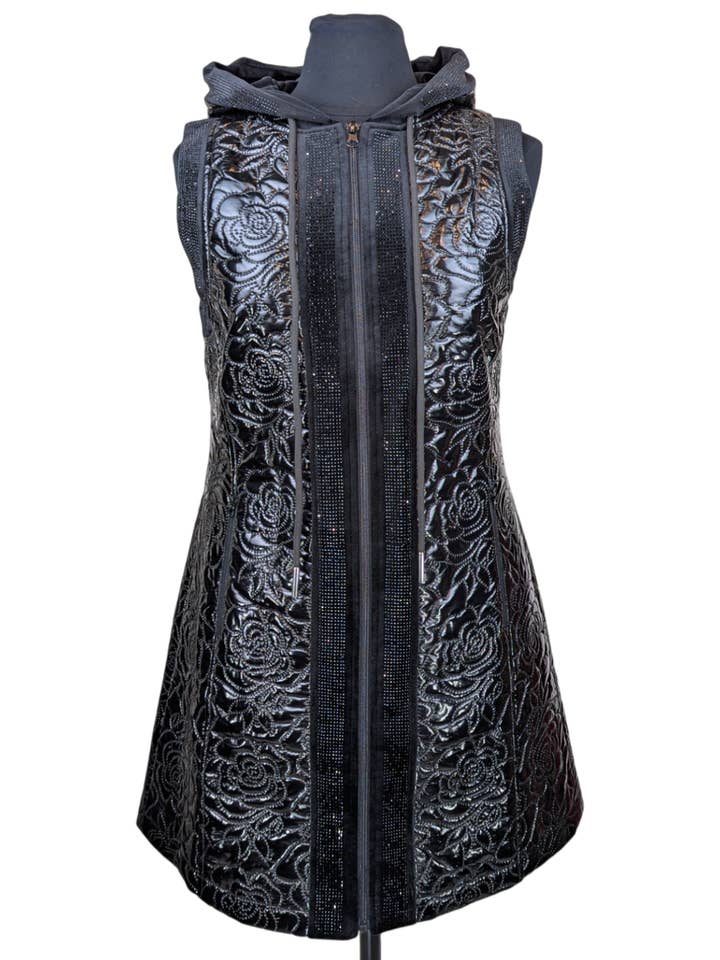 Glossy Quilted Floral Vest for wholesale by ZYM