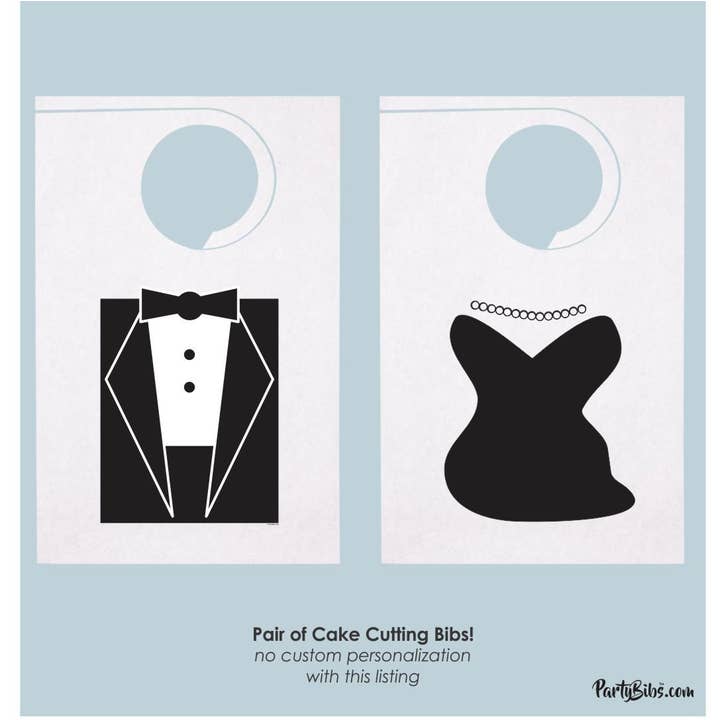 Cake Cutting Bibs! Fancy Dress En Smoking Party Slabbetjes voor wholesale door Party Bibs