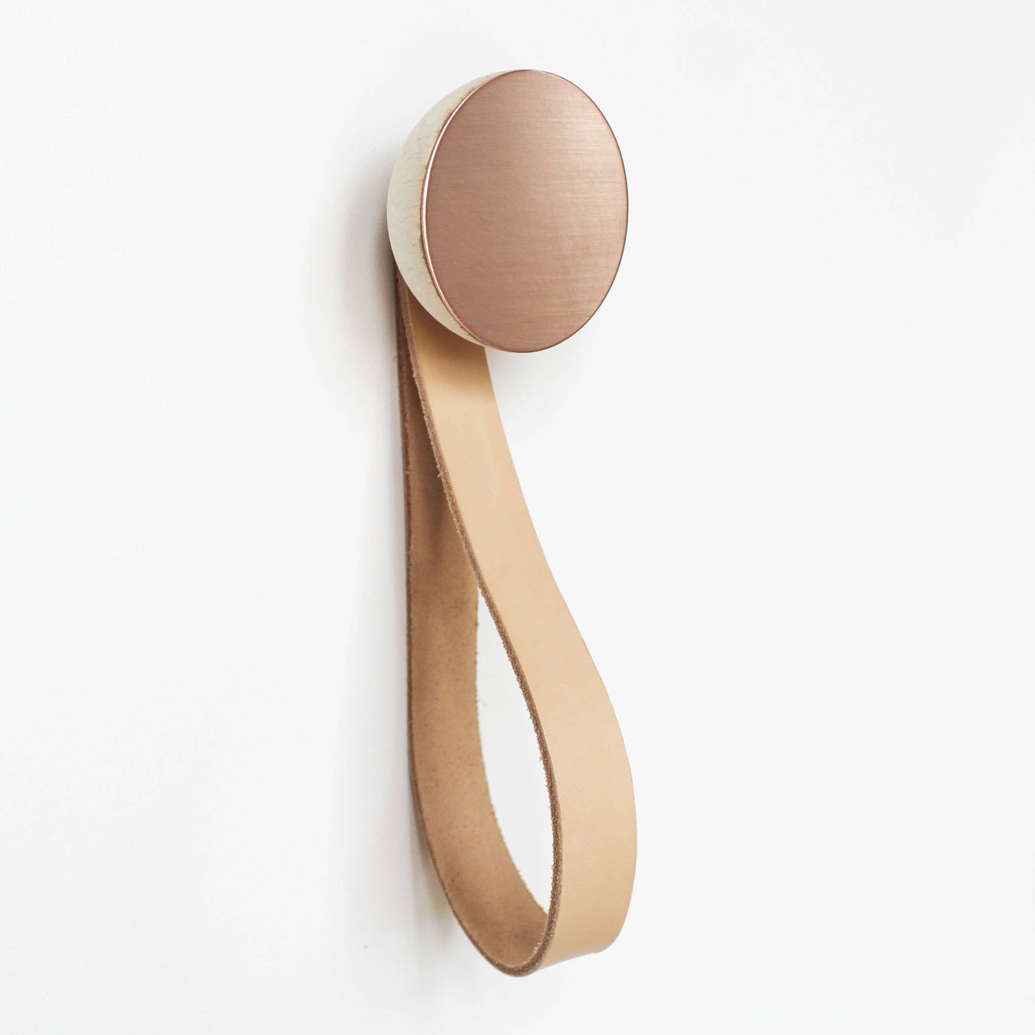 5mm Paper - Wholesale Wall Hook - Beech Wood & Copper Coat Hook With Leather Strap1