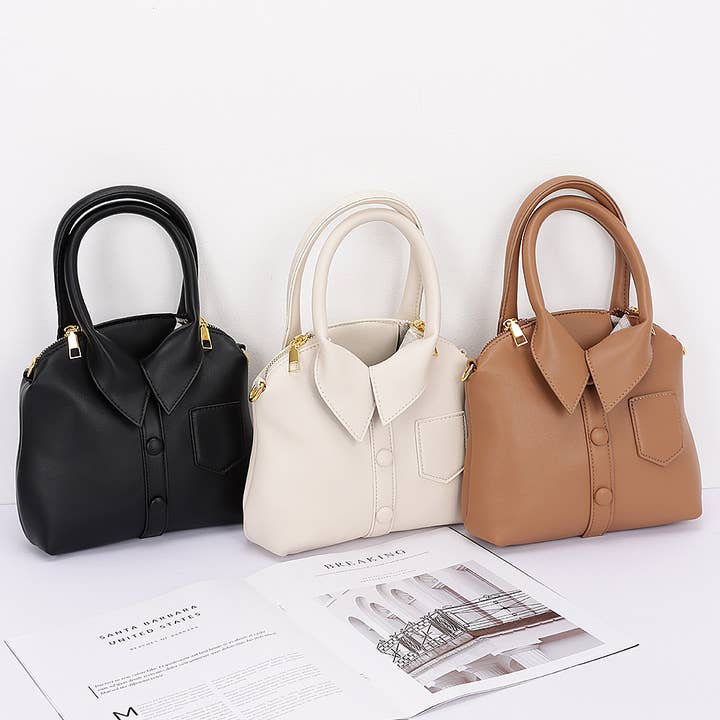 3AM BY H&D ACCESSORIES - Wholesale Top Handle Bag - Women's - Faux Leather Shirt Style Top Handle Bag1