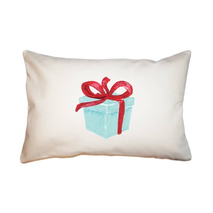 grand coussin rectangulaire cadeau turquoise pour la vente par Tina Labadini Designs