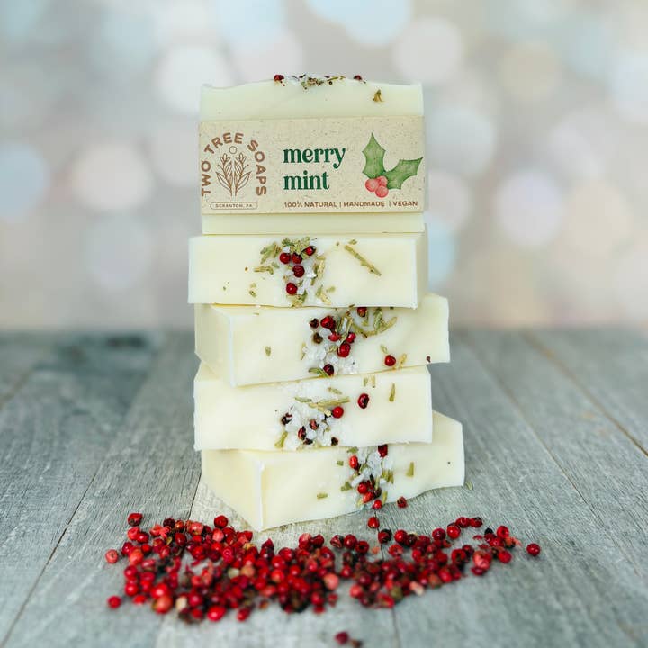 Merry Mint - Natural Handmade Bar Soap for wholesale by Two Tree Soaps