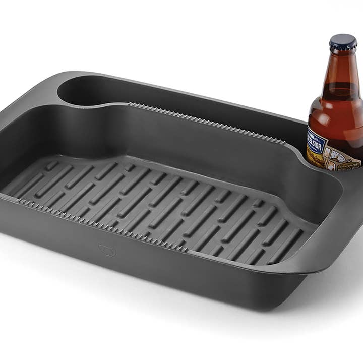 Fox Run Brands - Vendita all'ingrosso Bistecchiera/piastra - Stazione di preparazione alla griglia e vassoio per marinata Outset, 18" x 11"3