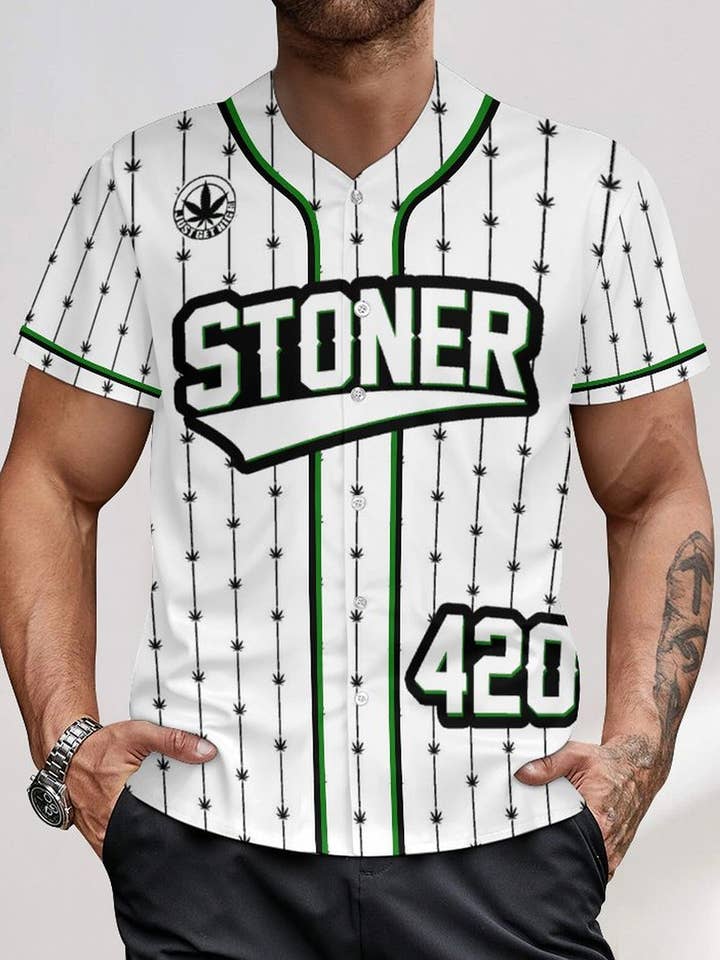 Baseball Jersey: Stoner Stripes for wholesale by Just Get High™
